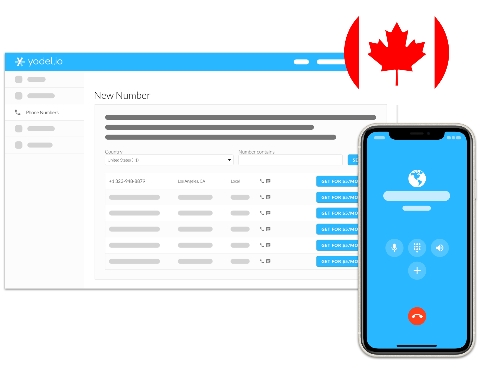 Virtual Number Canada — **Get Canadian Virtual Phone Number** with Yodel